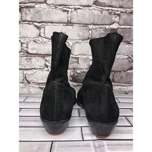 Joe's Black Suede Leather Casual Pull On Heeled Boots Women Sz 7M US/38EU - Picture 8 of 16